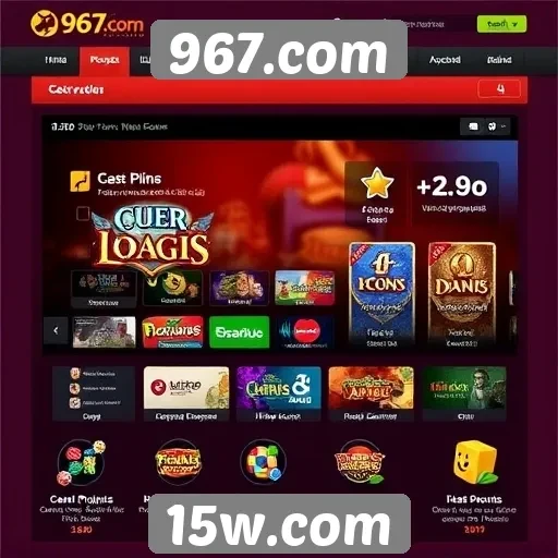 Características da interface do usuário em 967.com